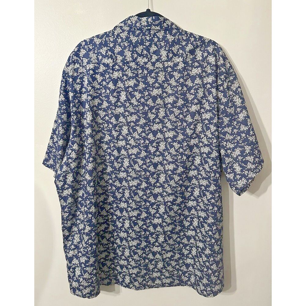 TUNEVUSE Mens Button Down Short Sleeve 3XL Reg Fit Floral Navy - Picture 3 of 8